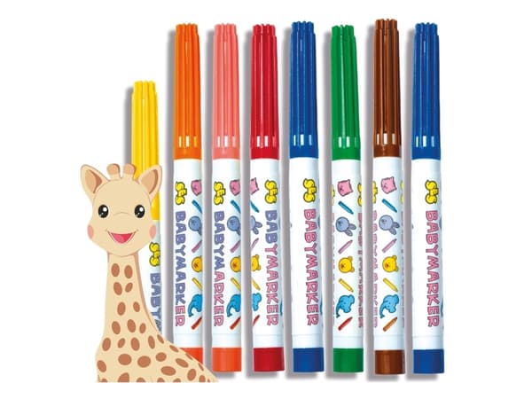 SES Creative My First 14491, 8 kpl, Monivärinen, 1 vuosi/vuosia, Monivärinen, 4 vuosi/vuosia, 8 coloured Sophie la Girafe baby pens