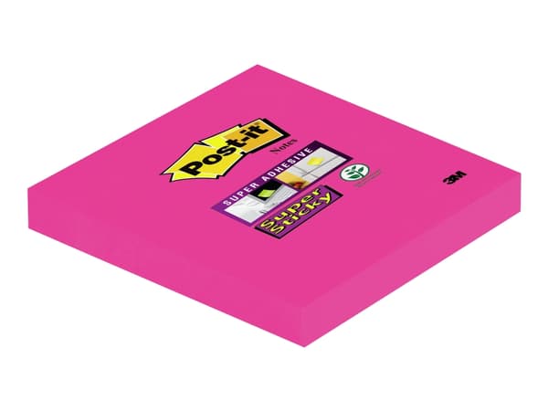 Post-it Super Sticky 654-6SS-PNK-EU - Anteckningar - 76 x 76 mm - 540 ark (6 x 90) - fuchsia