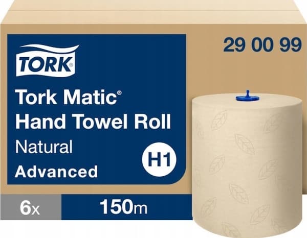 Håndklæderulle Tork Matic Advanced H1 Ø19cmxL150m Papir 2-lags FSC Natur,6 rl/krt