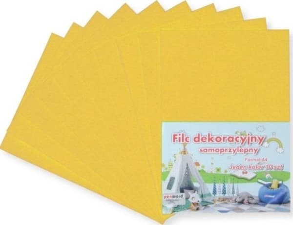 Interprint Filt A4 selvklebende gul 20x30cm 10 stk
