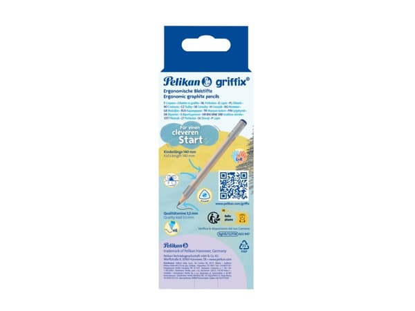 Pelikan griffix, HB, Grå, Triangulär, Konst, Hobby, Skola, 3,5 mm, 140 mm