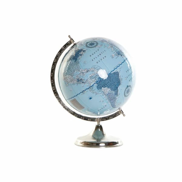 Globe DKD Home Decor Blue Silver PVC Aluminium 33 x 33 x 44 cm