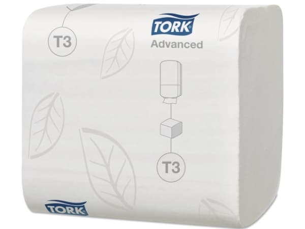 WC-paperi Tork Advanced T3 2-kertainen L47.9mxW11cm FSC Valkoinen irtotavarana, 36 kpl x 252 kpl/krt
