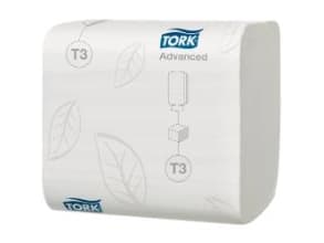 Toiletpapir Tork Advanced T3 2-lag L47.9mxB11cm FSC Hvid i Bulk,36 pk x 252 stk/krt