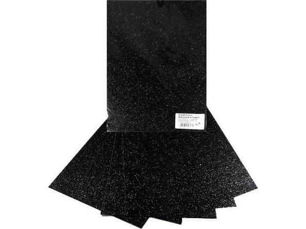 MFP papir Sort glitterpapp 250g 25x35cm 5 ark