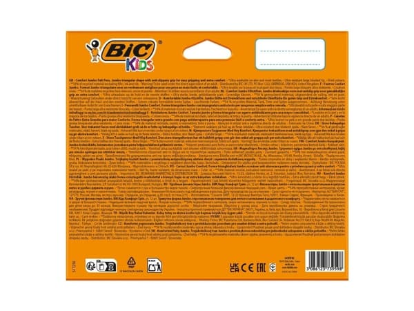 BIC 517250, 12 colours, Assorted colours, 0.8 mm, Multicolour, Round, Children