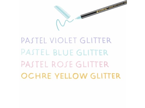 Edding 4-1200-4-3, 4 färger, Blå, Rosa, Violett, Gul, Rundad spets, 3 mm, 3 mm, 3 mm