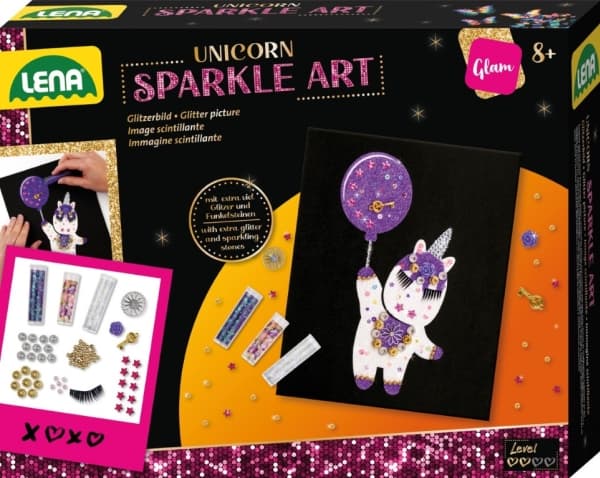 LENA Sparkle Art - Yksisarvinen Glitter-setti