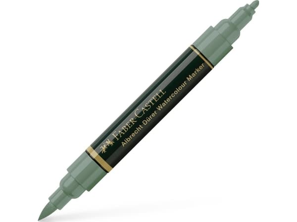 Faber-Castell PAP Dual Marker, 1 stykker, Grønn, Pensel tupp, Sort, Grønn, 172 earth green, Rør