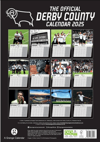 Derby County Fc  - 2025 A3 Calendar