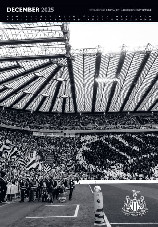 Newcastle United Fc  - 2025 A3 Deluxe Calendar