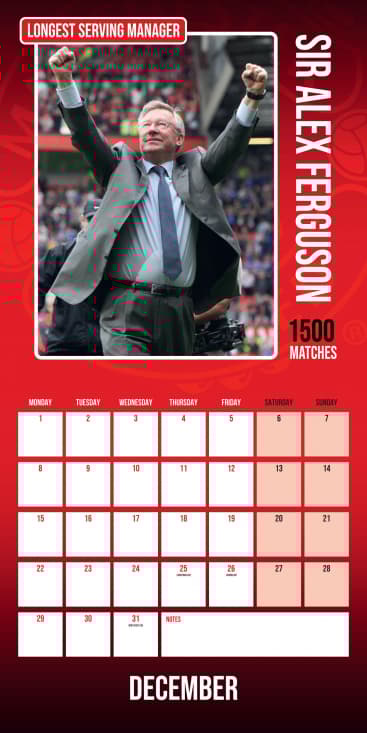 Manchester United Fc  - Legends 2025 Square Calendar
