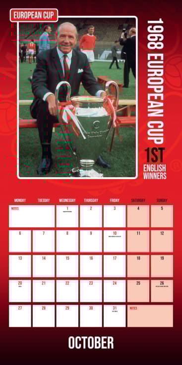 Manchester United Fc  - Legends 2025 Square Calendar