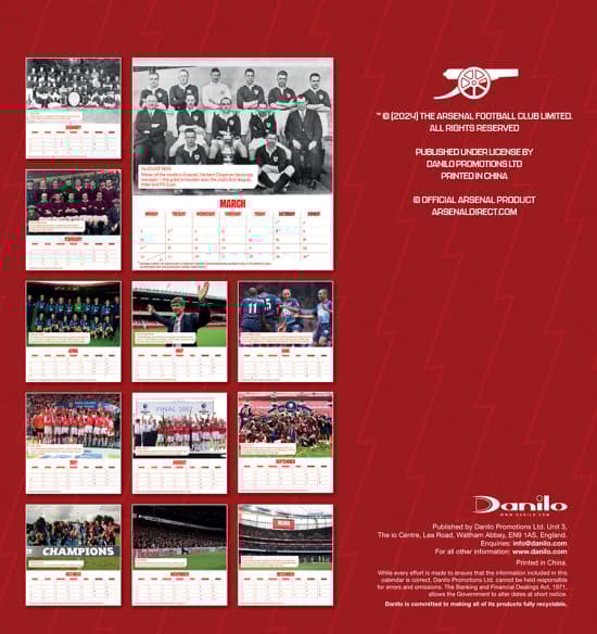 Arsenal Fc  - 2025 Desk Easel Calendar