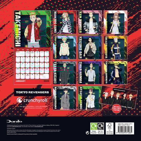 Tokyo Revengers  - 2025 Square Calendar