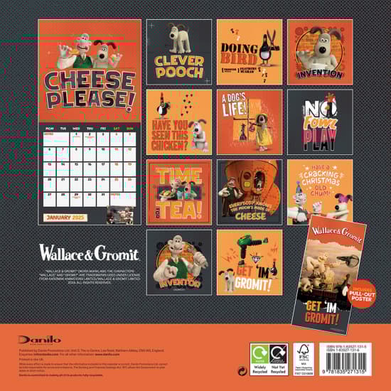 Wallace And Gromit  - 2025 Square Calendar