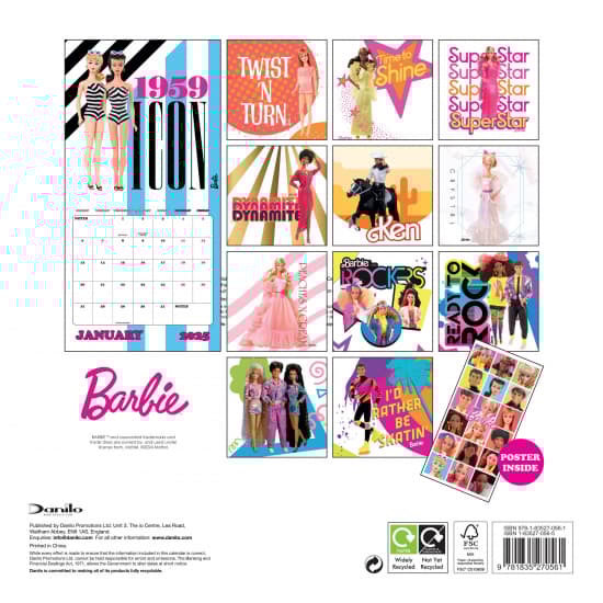 Barbie - 2025 Square Calendar