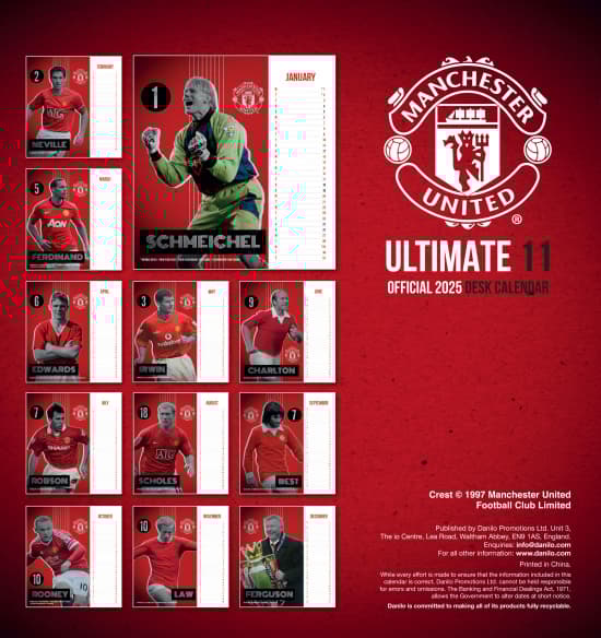 Manchester United Fc - 2025 Desk Easel Calendar