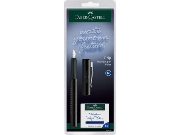Faber-Castell 202034, Blandade färger, Påfyllning med bläckpatronssystem, Blå, Rund spets, Medium, Blåsa