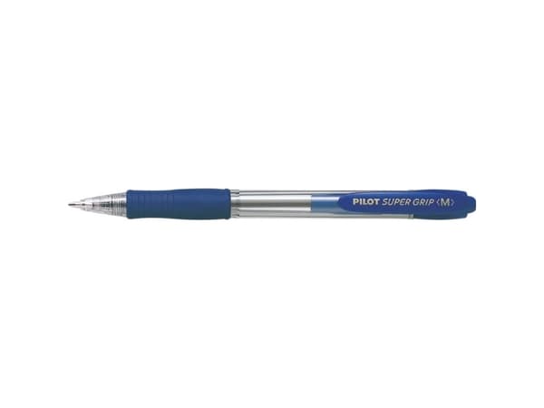 Kuglepen Pilot Super Grip M blå 0,7mm kugle 0,27mm stregbredde - (12 stk.)