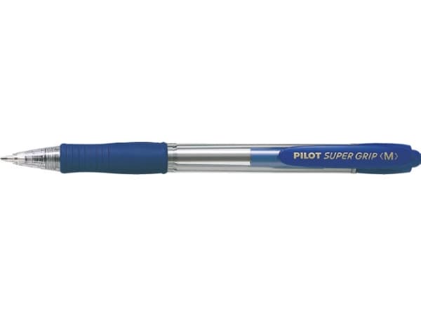 Kuglepen Pilot Super Grip M blå 0,7mm kugle 0,27mm stregbredde - (12 stk.)