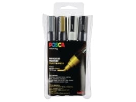 Paintmarker uni-ball posca pc-5m, förpackning med 4 färger