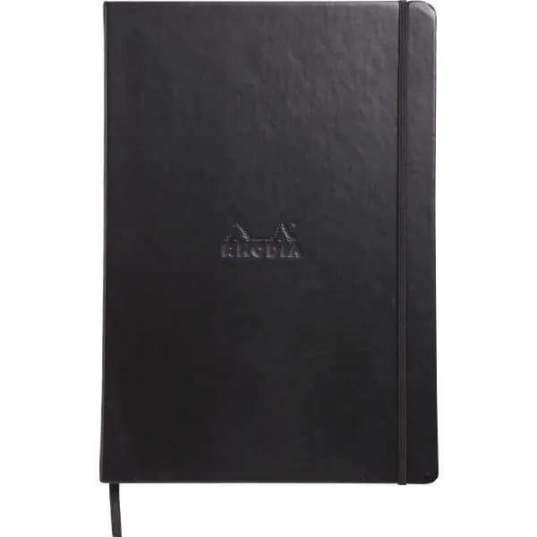Rhodia Webnotebook A4 Black - lined Ivory paper 90gram - 192pages - leatherette hardcover notebook - Rhodia nr. 118369C