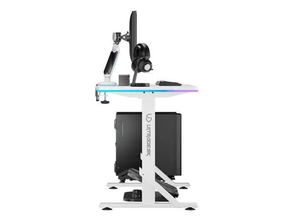 Ultradesk IRON, Rak, Rektangulär form, Spela, Mätt, Vit, T-ben