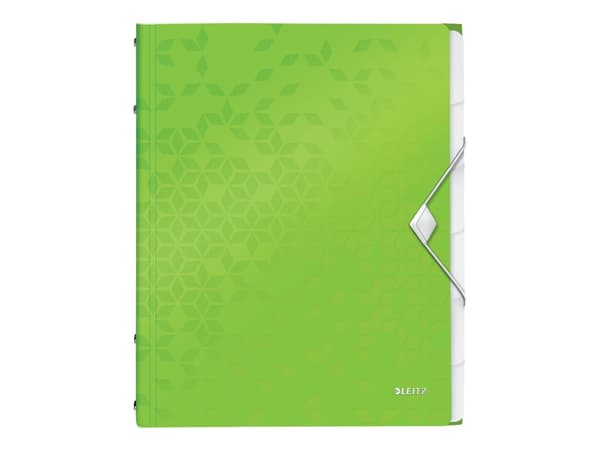 Leitz WOW - Klassifikationsmapp - 6 utrymmen - 6 delar - ryggbredd: 17 mm - för A4 (210 x 297 mm) - kapacitet: 200 ark - tabbad - grön
