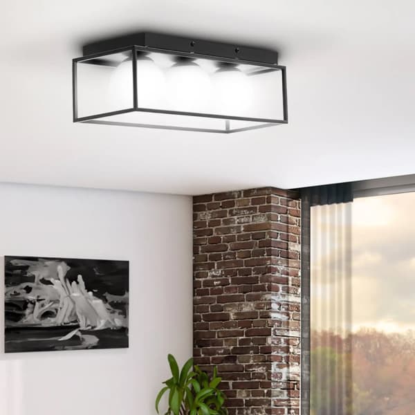 Moderne 3-punkts E9 loftslampe - glaskugler i ramme