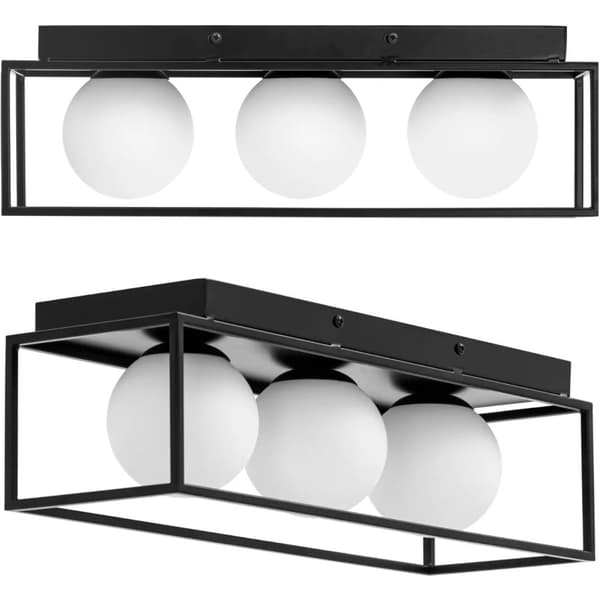 Moderne 3-punkts E9 loftslampe - glaskugler i ramme