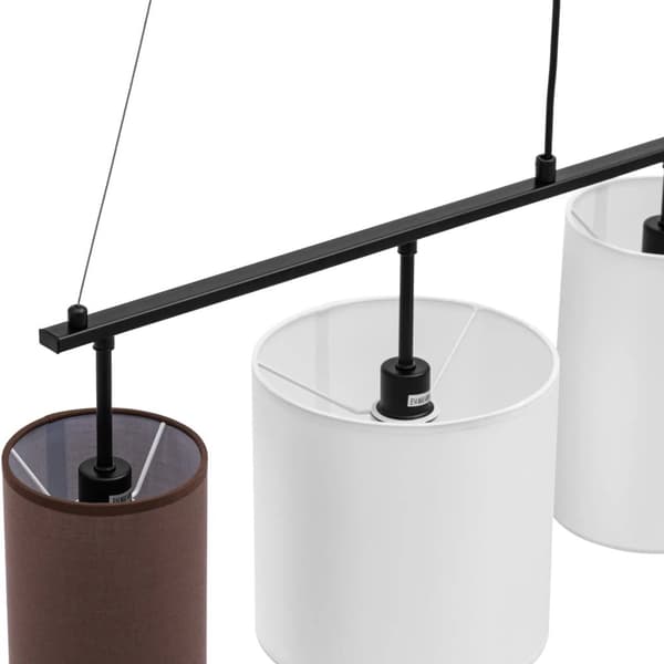 Moderne 4-punkts E14 loftslampe - hvid og brun