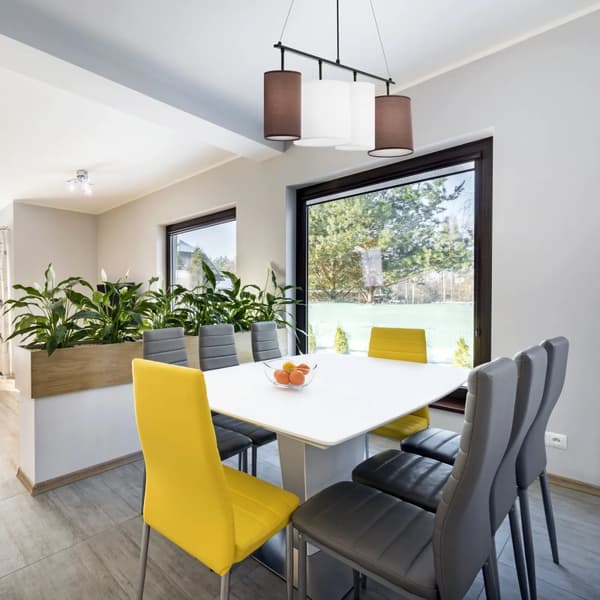Moderne 4-punkts E14 loftslampe - hvid og brun