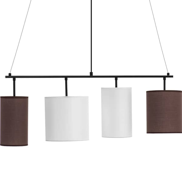 Moderne 4-punkts E14 loftslampe - hvid og brun