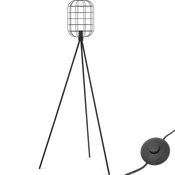Gulvstående lampe med E27 mesh skærm, 163 cm