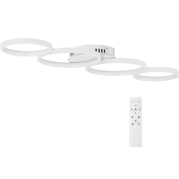 Moderne LED loftslampe med fjernbetjening - 4 hvide cirkler