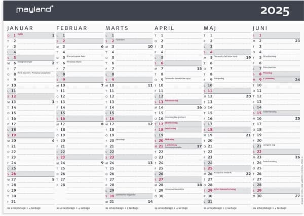 Kontorkalender Moderne A4 2025