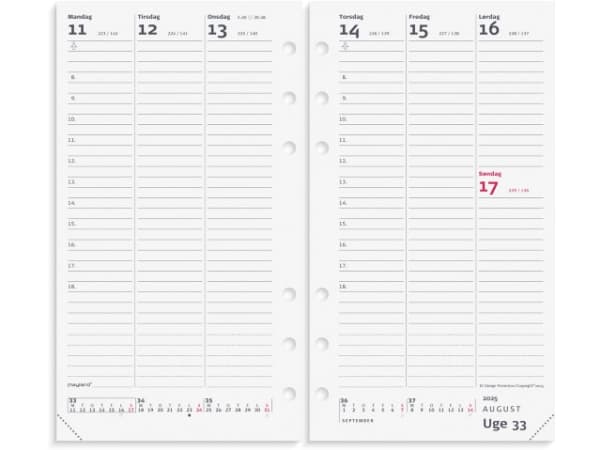 System PP ugekalender højformat REFILL 2025