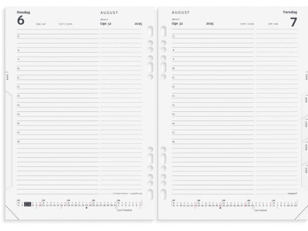 System A5 dagskalender REFILL 2025