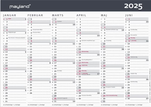 Kontorkalender Moderne A5 2025
