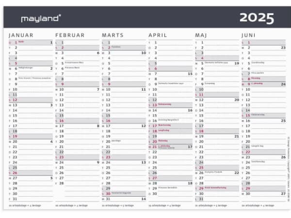 Kontorkalender Moderne A5 2025