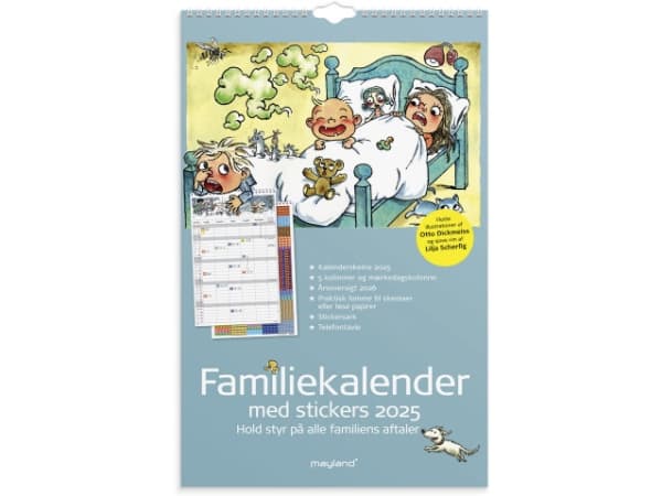 Familjekalender Otto Dickmeiss &amp; Lilja Scherfig 5 kolumner 2025