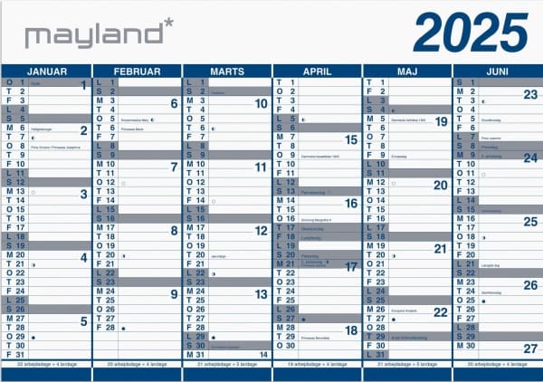 Jättekalender 2x6 månader PP plaströr 2025