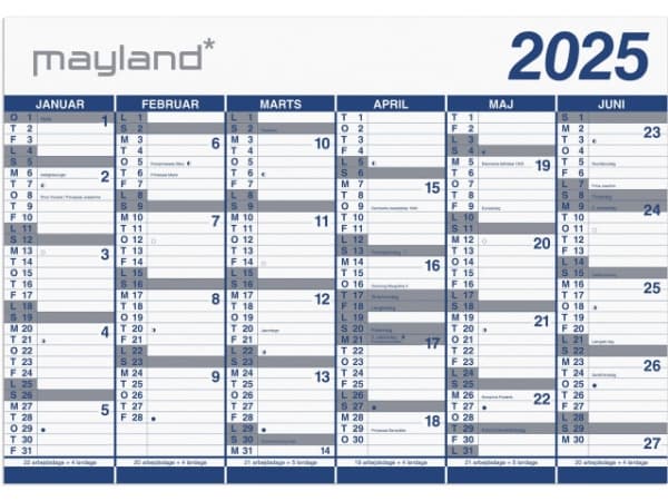 Jättekalender 2x6 månader PP plaströr 2025