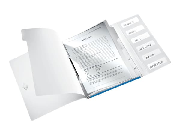 Leitz WOW - Klassifikasjonsmappe - 6 rom - 6 deler - for A4 - kapasitet: 200 ark - med fliker - metallic blå