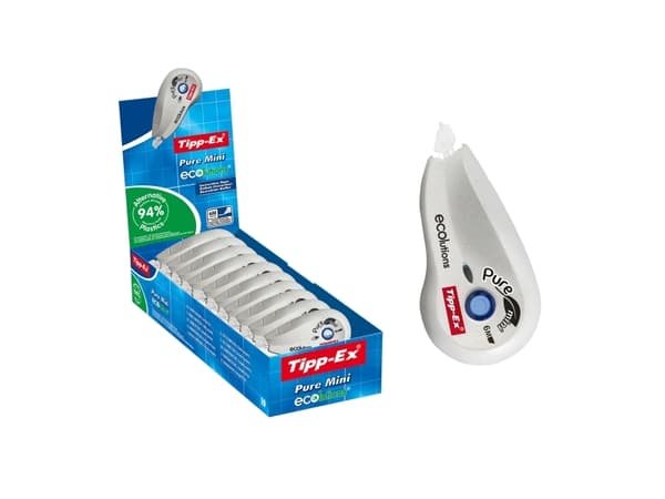Tipp-Ex Pure Mini ECOlutions Rettetape - 6 m x 5 mm, 10 stk. i Boks - (10 stk.)