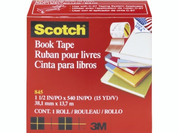 Tejp 3M book tape 845 Clear 38mmx14m - (14 meter per rulle x 24 rullar)