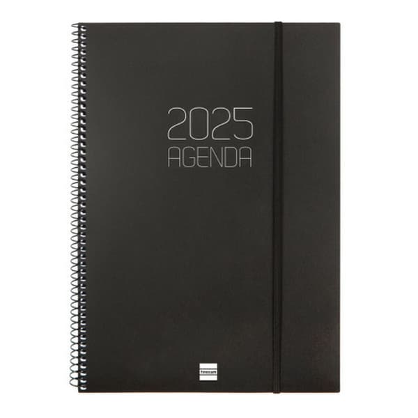 Diary Finocam OPAQUE Black A4 21 x 29,7 cm 2025