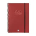 Miniatyrbillede 1 af 2: Diary Finocam OPAQUE Burgundy A5 15,5 x 21,2 cm 2025