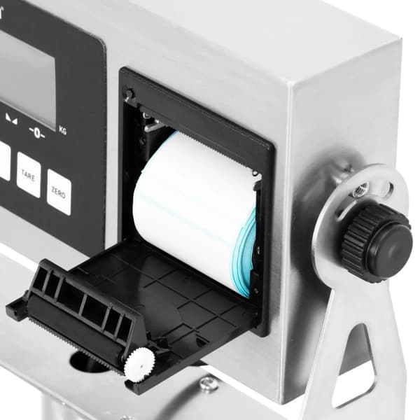 Steinberg Systems - Plattformsvåg - 600 kg / 0,05 kg - 100 x 100 cm - LCD med etikettsskrivare